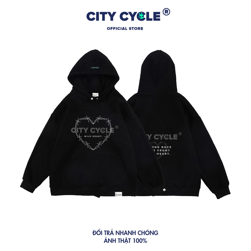 Áo hoodie local brand Wild Heart City Cycle nỉ bông form rộng oversize unisex