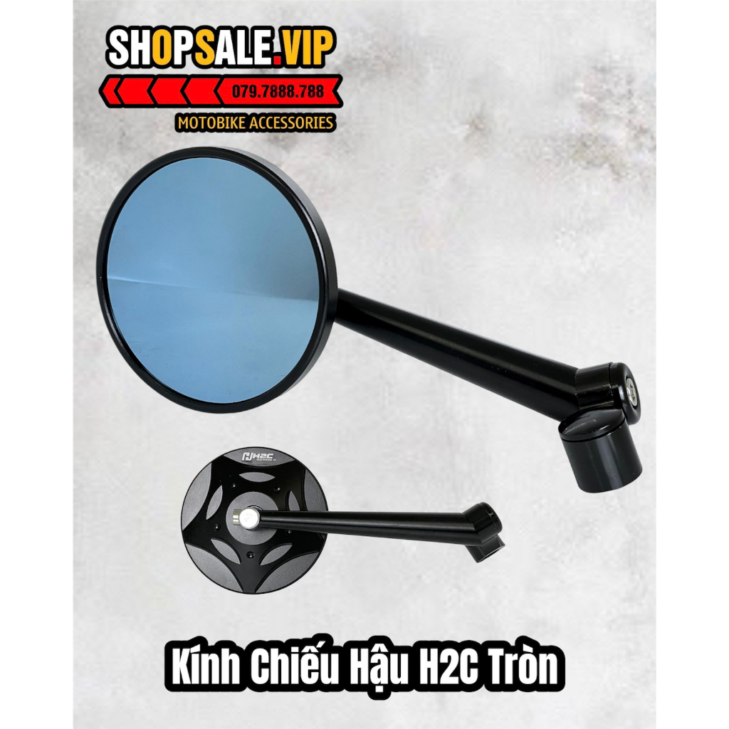Kính Chiếu Hậu H2C Tròn (Màu Đen)