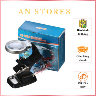 Kính lúp để bàn sửa chữa hàn mạch phóng đại 3x-10x có đèn v2