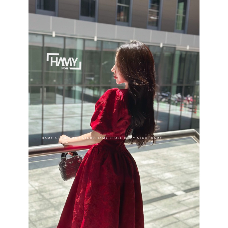 Đầm Nhún Eo Tay Bồng