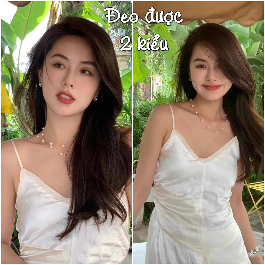 Vòng cổ đeo 2 kiểu hạt trai nữ tính nhẹ nhàng VC142