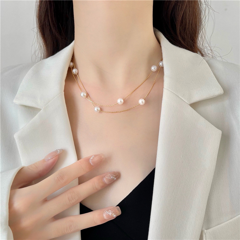 Vòng cổ đeo 2 kiểu hạt trai nữ tính nhẹ nhàng VC142