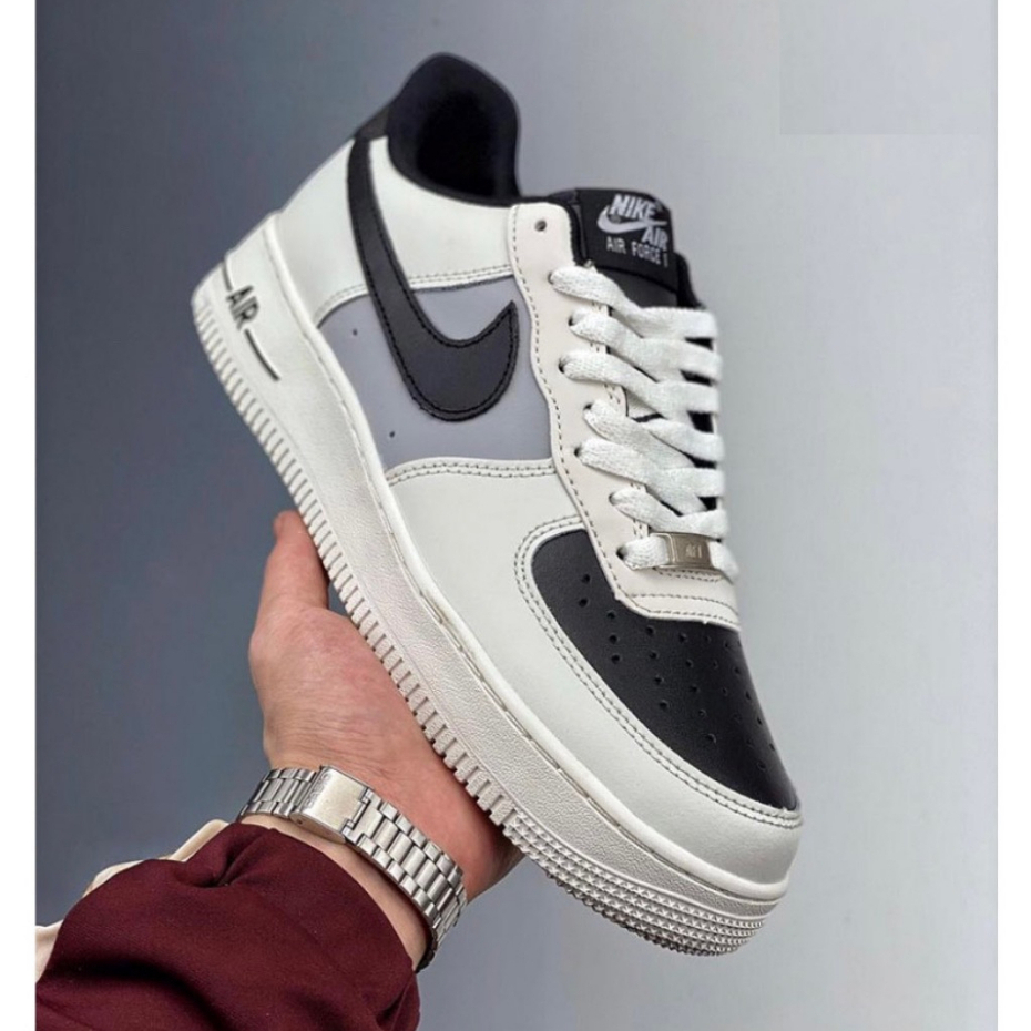 Giày_Nike Air Force 1 Mũi Đen, Giày AF1 Cream And Black Đế Air Bản Chuẩn, Đủ Size Nam Nữ Full Box Bill