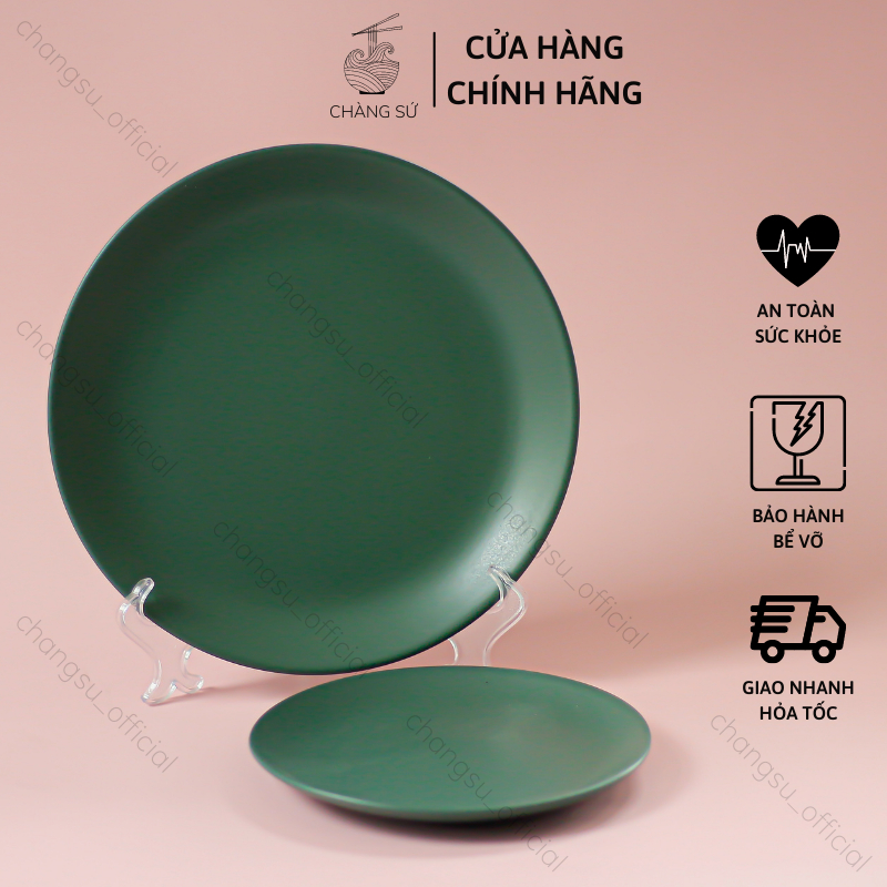 Đĩa sứ tròn decor cao cấp Dílo 19 20 26cm - Dĩa tròn Bắc Âu 3 màu sắc siêu sang - Vỡ 1 đổi 1