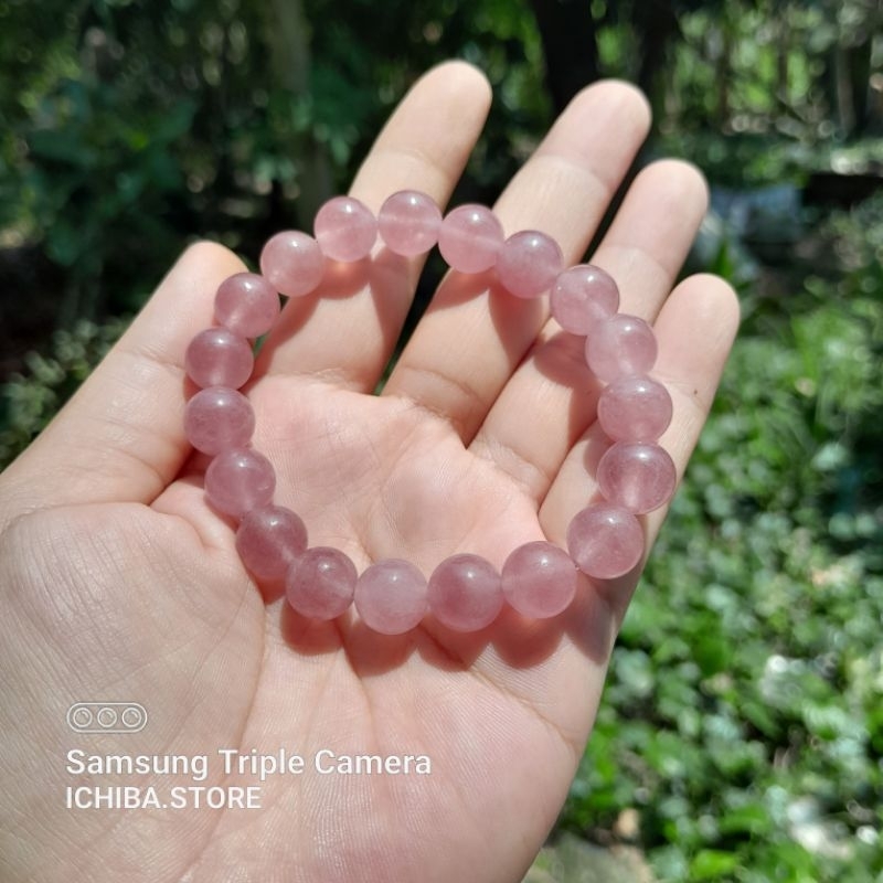 Vòng tay T h ạ c h A n h Hồng mận 10mm