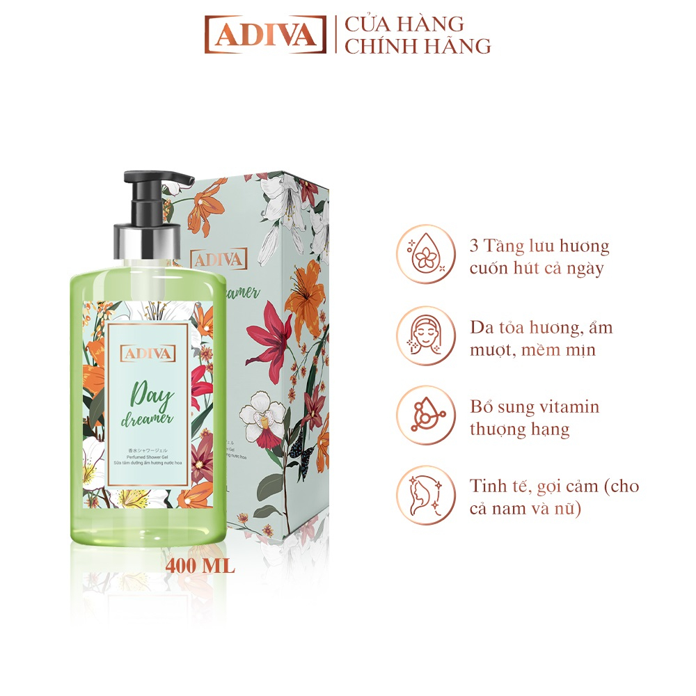 Combo 3 Hộp Collagen ADIVA Gold (14 Chai/Hộp) Tặng Combo Viên Uống Trắng Da White 60 Viên + 1 Sữa Tắm Day Dreamer 400ml