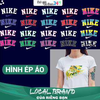 - Logo Nike 1 nhiều màu in trực tiếp lên vải bằng bàn ủi, bàn là
