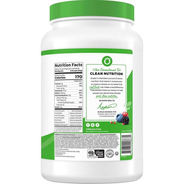 Bột đạm thực vật hữu cơ Orgain’s protein powder 1.22 kg