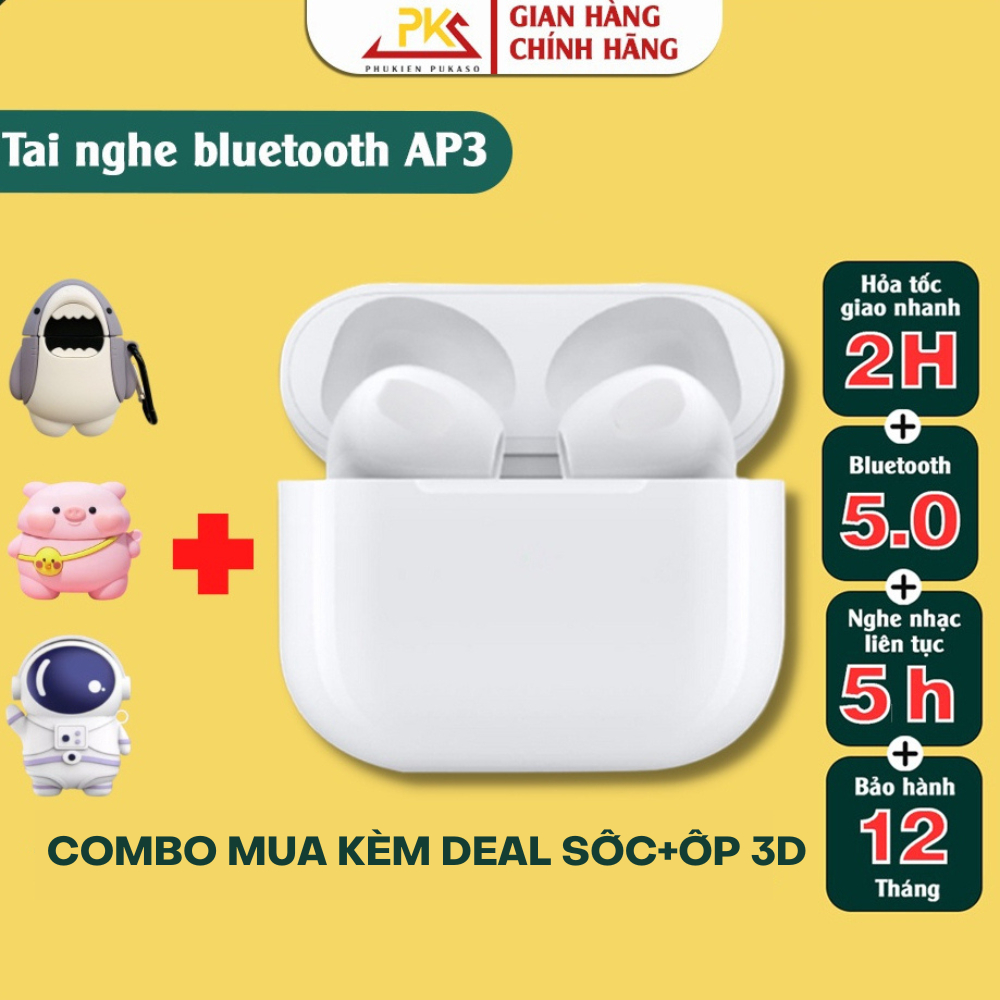 Tai nghe bluetooth AP3 không dây Định Vị, Đổi Tên, Mic đoàn thoại, Chính Hãng PUKASO