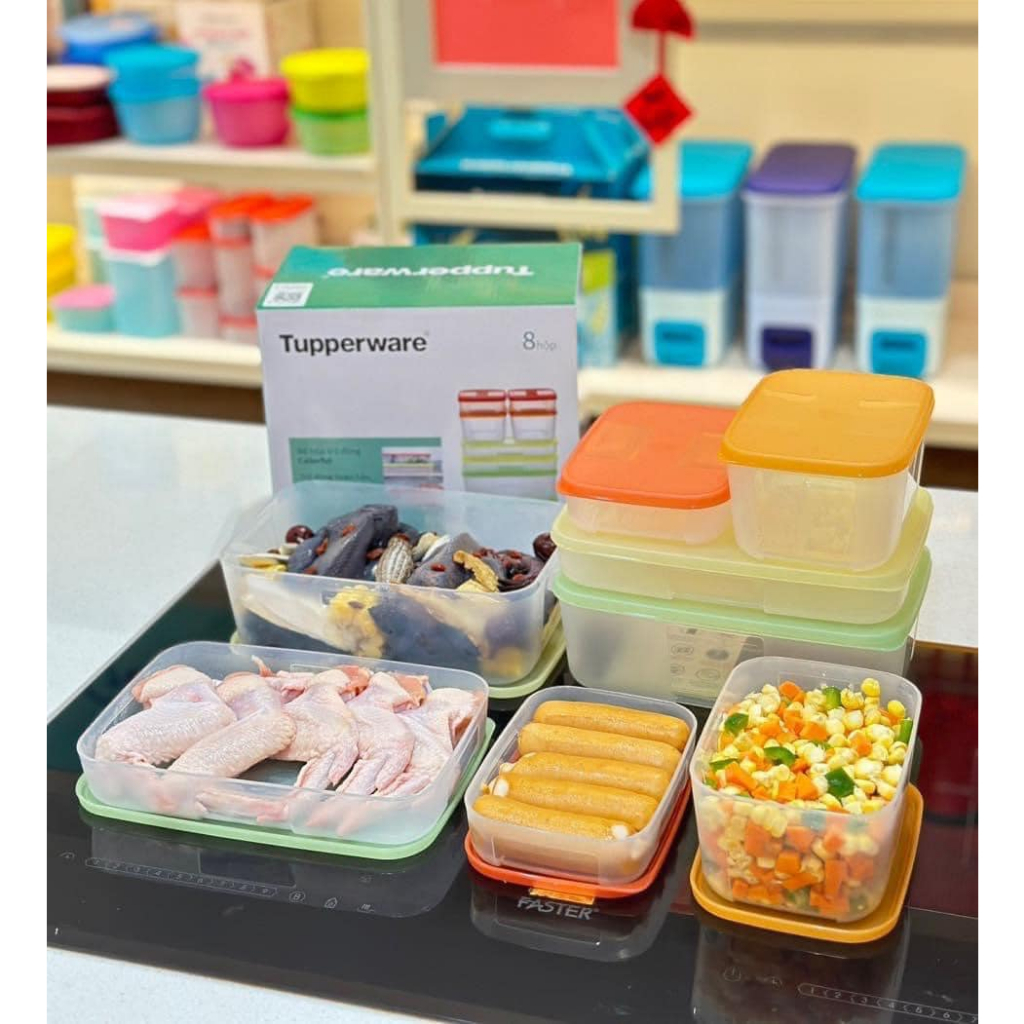 Bộ 8 hộp trữ đông color Tupperware chính hãng - Kích thước đa dạng phù hợp với mọi tủ lạnh cho mọi gia đình
