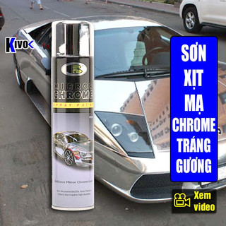 Sơn Xịt Mạ Crom Inox Có Hiệu Ứng Tráng Gương Bosny Mirror Chrome B123 Thái Lan 270ml - Chai Sơn Xịt Mạ Chrome - Kivovi
