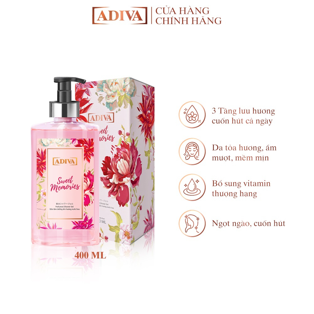 Combo 3 Hộp Collagen ADIVA (14 Chai/Hộp) + Combo Viên Uống Trắng Da White 60 Viên và Sữa Tắm Sweet Memories 400ml