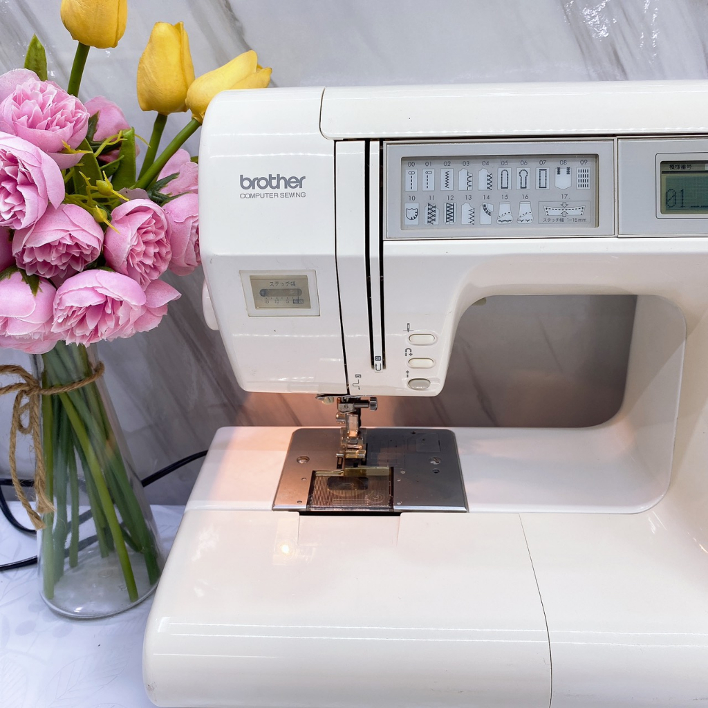 Máy May, Máy khâu Nhật May Thêu Brother Tendy 7000, Lemieux, Tendy Specia - Thêu Con Vật & Chữ - Màu Trắng và Hồng