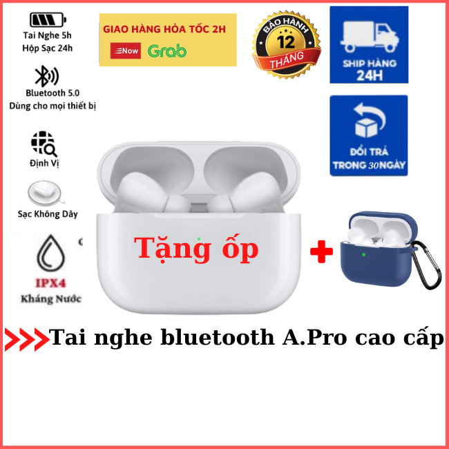 Tai nghe Bluetooth Không Dây AP PRO Full Chức Năng Pin Trâu 6h, Định Vị, Đổi Tên, Âm Tốt Dùng Cho Androi, IOS, Lap…