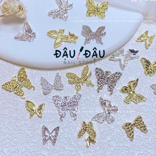 Charm bướm, nơ, trái tim kim loại đính móng tay cực đẹp