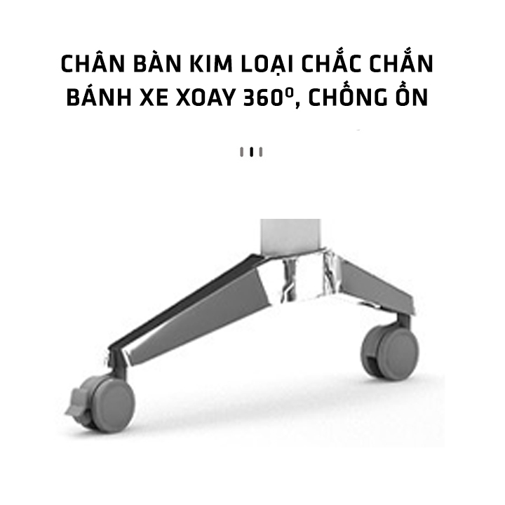 Bàn làm việc gấp gọn , nâng hạ có ngăn kéo dài 120cm , Có bánh xe di chuyển linh hoạt khóa bánh xe thông minh