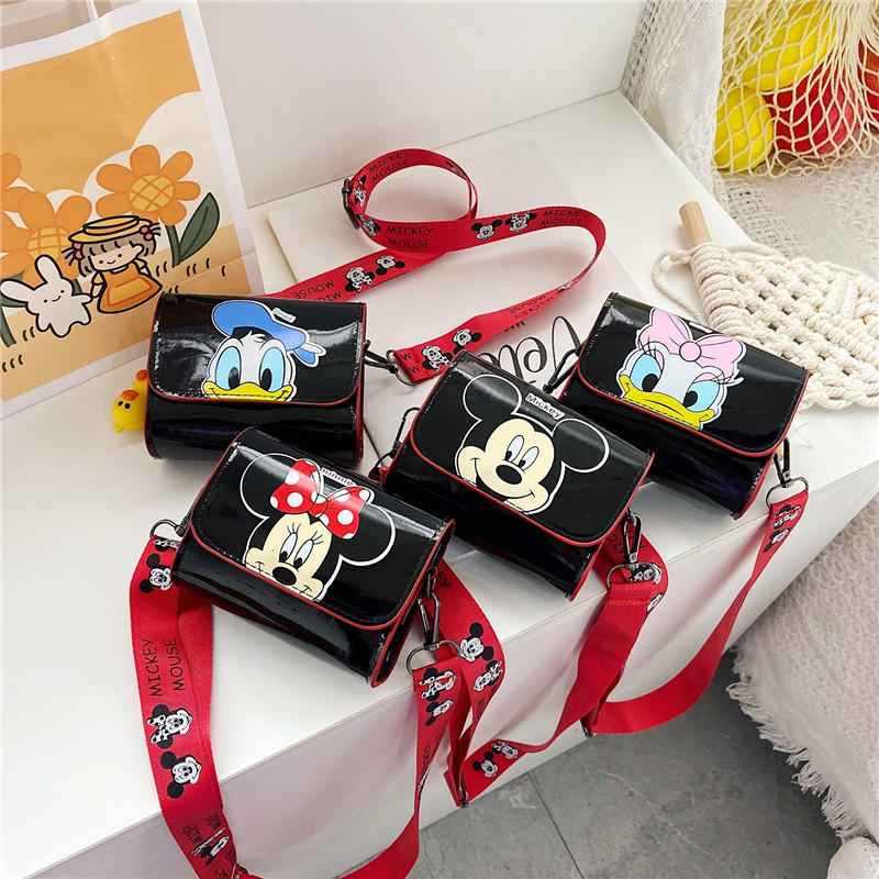 Túi đeo chéo mini da PU DISNEY siêu đẹp cho bé -MÀU ĐEN