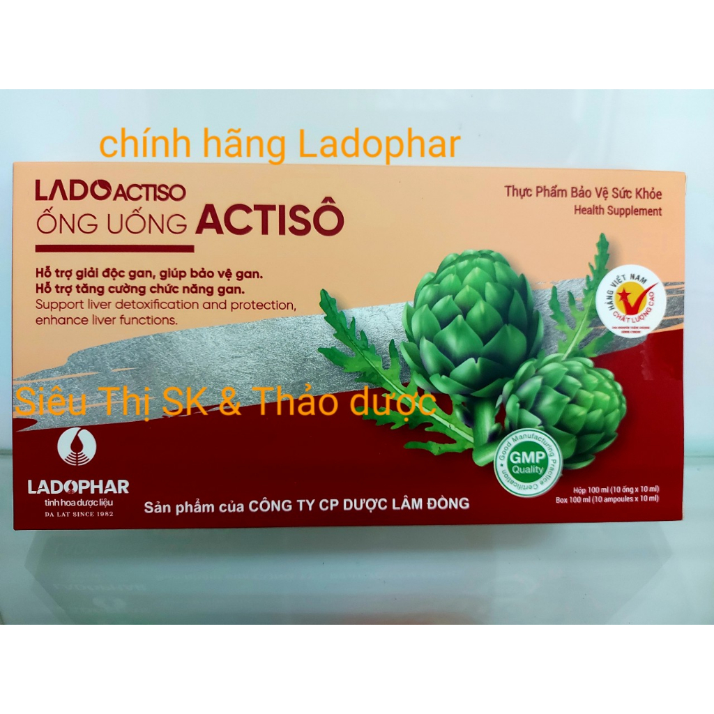 Combo 6 hộp, 10 hộp Ống uống actiso- chính hãng dược Ladophar. Hộp 10 ống * 10ml. hỗ trợ bảo vệ gan, tiện lợi sử dụng.
