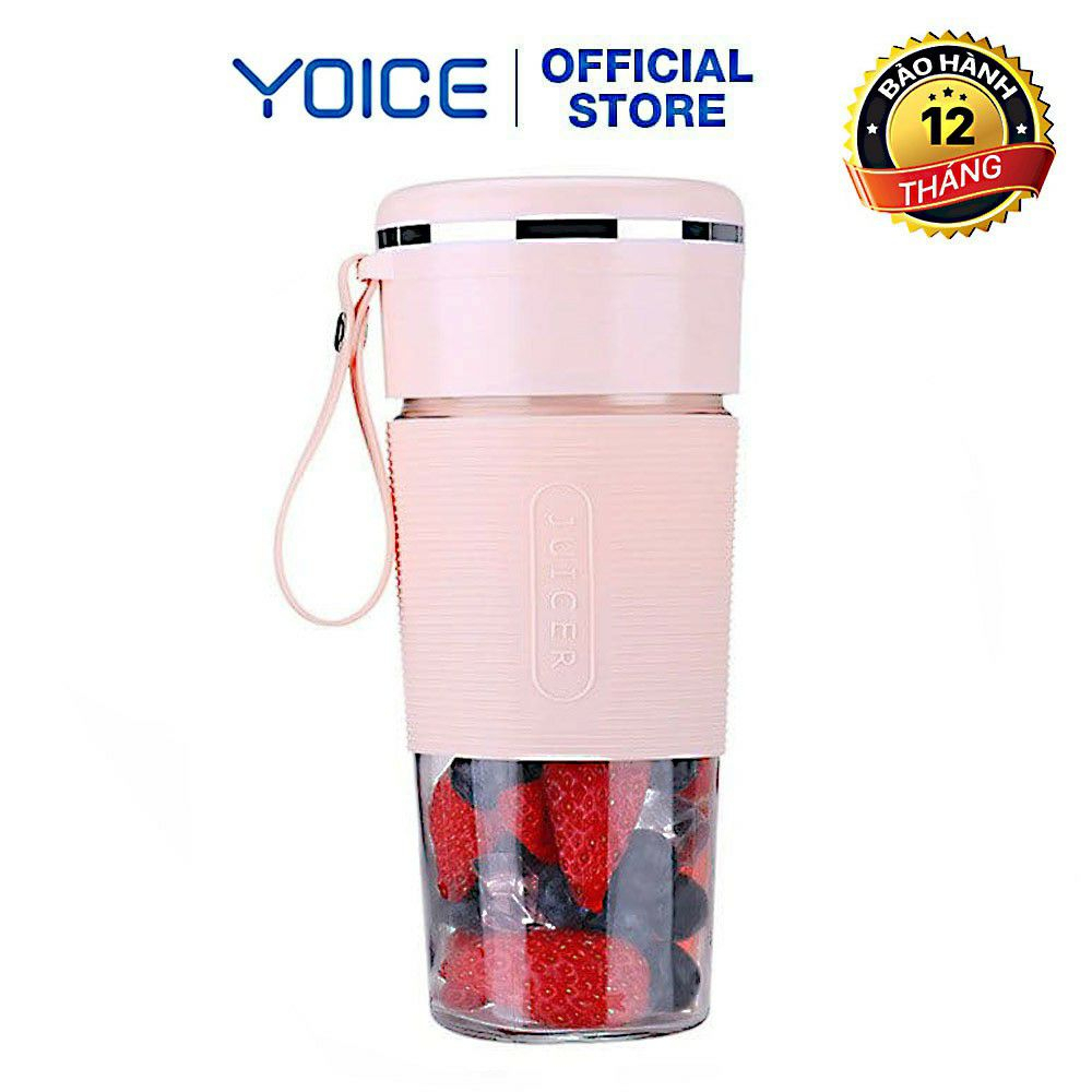 Máy xay sinh tố cầm tay YOICE 6 LƯỠI xay nhuyễn hoa quả với một lần nhấn nút, cối thuỷ tinh dễ dàng làm lạnh