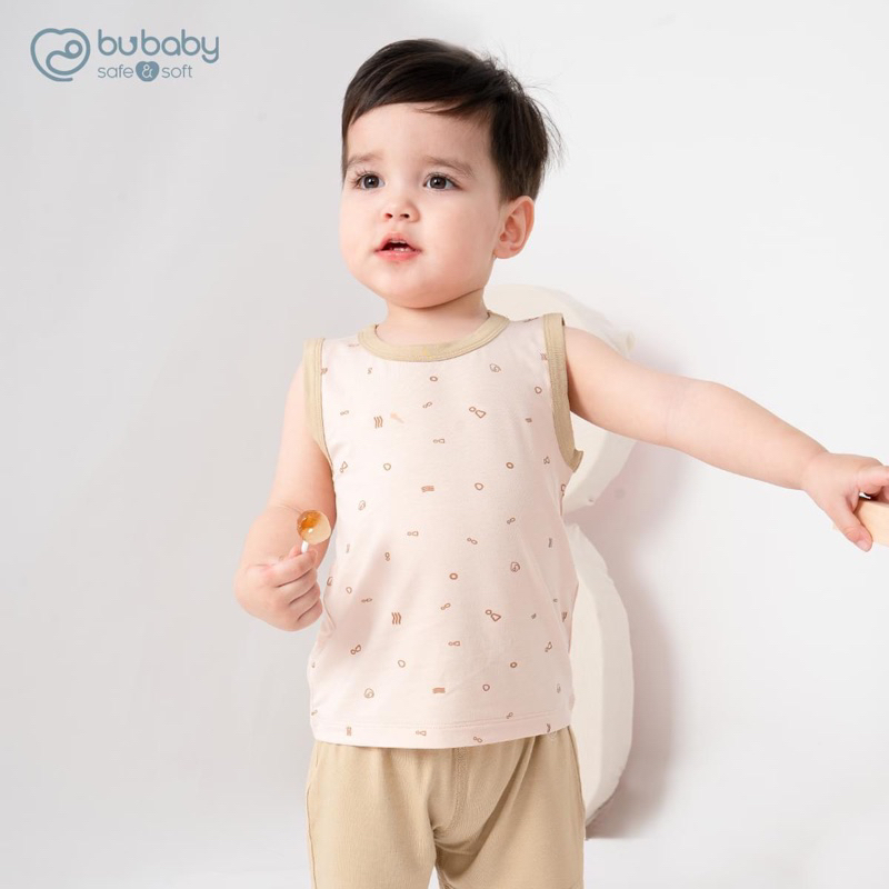 Bộ quần áo ba lỗ Bambus Techno Bu Baby dành cho bé trai bé gái mùa hè mát mẻ