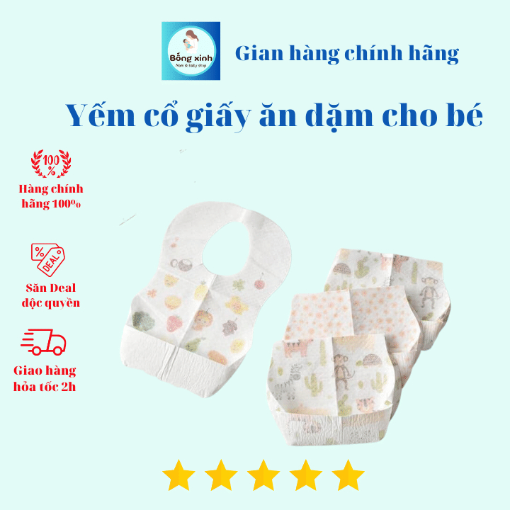 Yếm cổ giấy ăn dặm cho bé