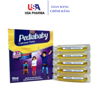 Pediababy calcium nano bổ sung canxi, phát triển chiều cao - Hộp 20 ống