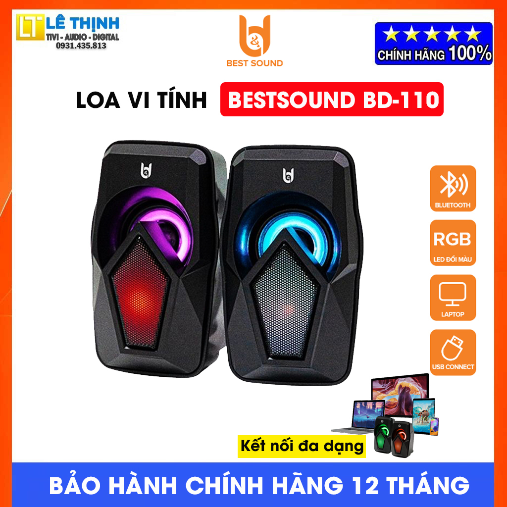 Loa Bluetooth - Loa vi tính Best Sound BD-110 có Bluetooth, USB, Jack 3.5mm |Công suất 6W, Âm Bass mạnh mẽ, chi tiết