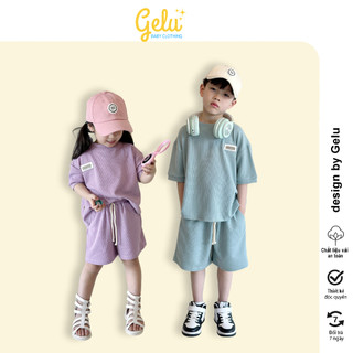 Đồ bộ cộc tay quần áo thun cotton mùa hè cho bé trai gái Gelu kids phong cách Hàn Quốc B200