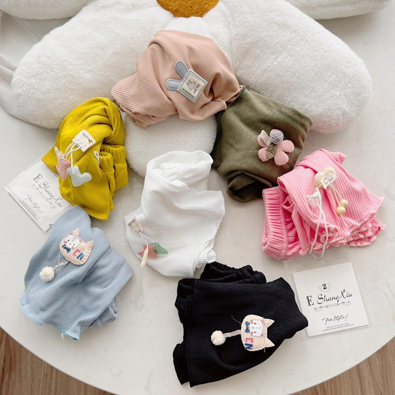 SET 4 QUẦN ĐÍNH HOẠ TIẾT CỰC YÊU CHO BÉ