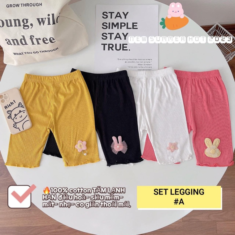 SET 4 QUẦN ĐÍNH HOẠ TIẾT CỰC YÊU CHO BÉ