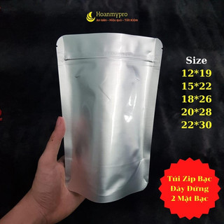 Túi zip đáy đứng đựng thực phẩm 2 mặt bạc Baobihoanmy