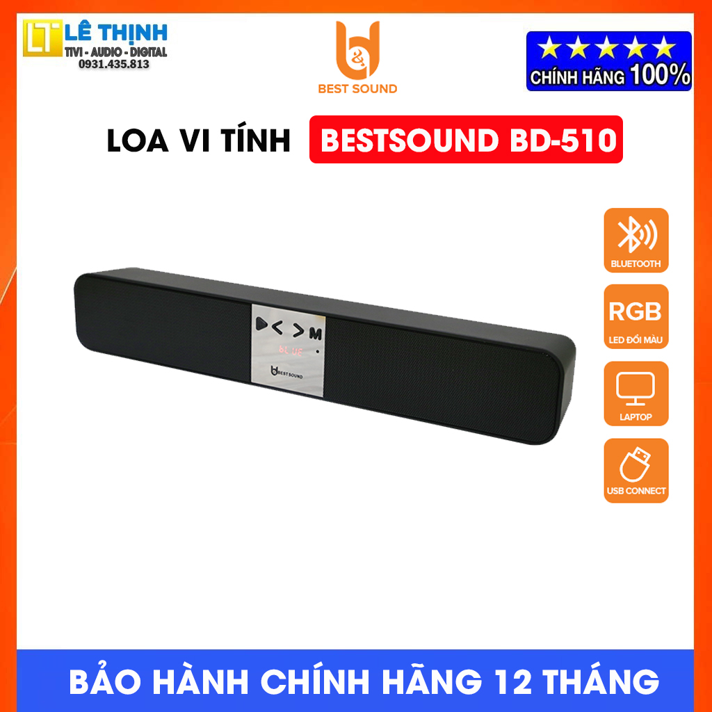 Loa Bluetooth - Loa vi tính B&D Best Sound BD-510 | Công suất 10W ,Kết nối Bluetooth, USB, Jack 3.5mm, có đèn LED RGB