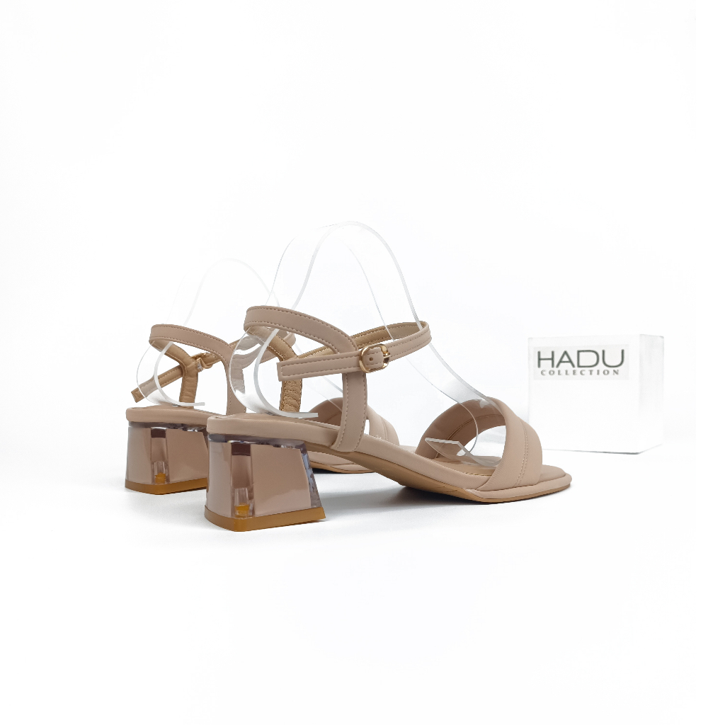 Sandal gót mica vuông 5p một quai bản ngang HADU M596 - BH 24 tháng