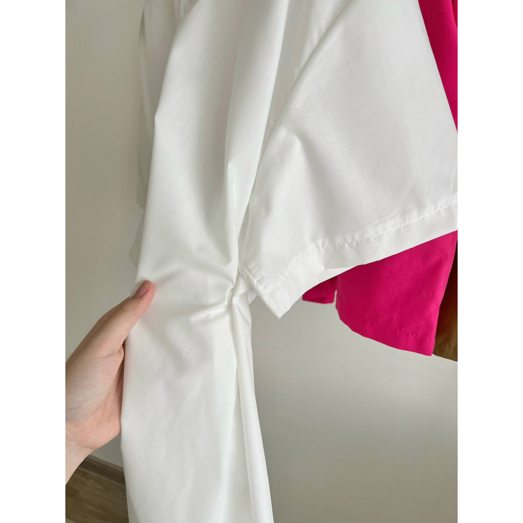 Set sơ mi nhiều màu cộc khuy eo kèm short, set sơ mi thắt eo hottrend