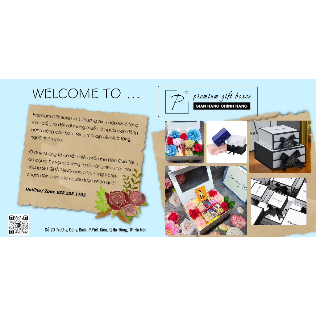 Quà tặng sinh nhật bạn trai/gái Valentine, 8/3 Hộp quà kèmTúi xách, Socola+Băng đô tai gấu cute