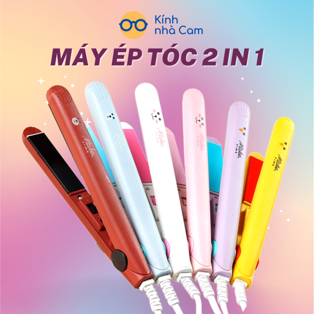 Máy Ép Tóc Mini 2 In 1 Nhỏ Gọn, Máy Uốc Tóc Là Mái Bay Làm Xoăn Sóng Nước Cầm Tay Tiện Dụng Nhiều Màu Sắc FERADO