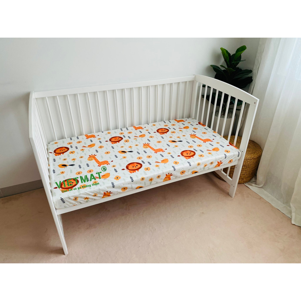 Ga chống thấm cotton organic TILO cho nôi, cũi, giường lau được nằm tiếp, giặt máy lâu dài