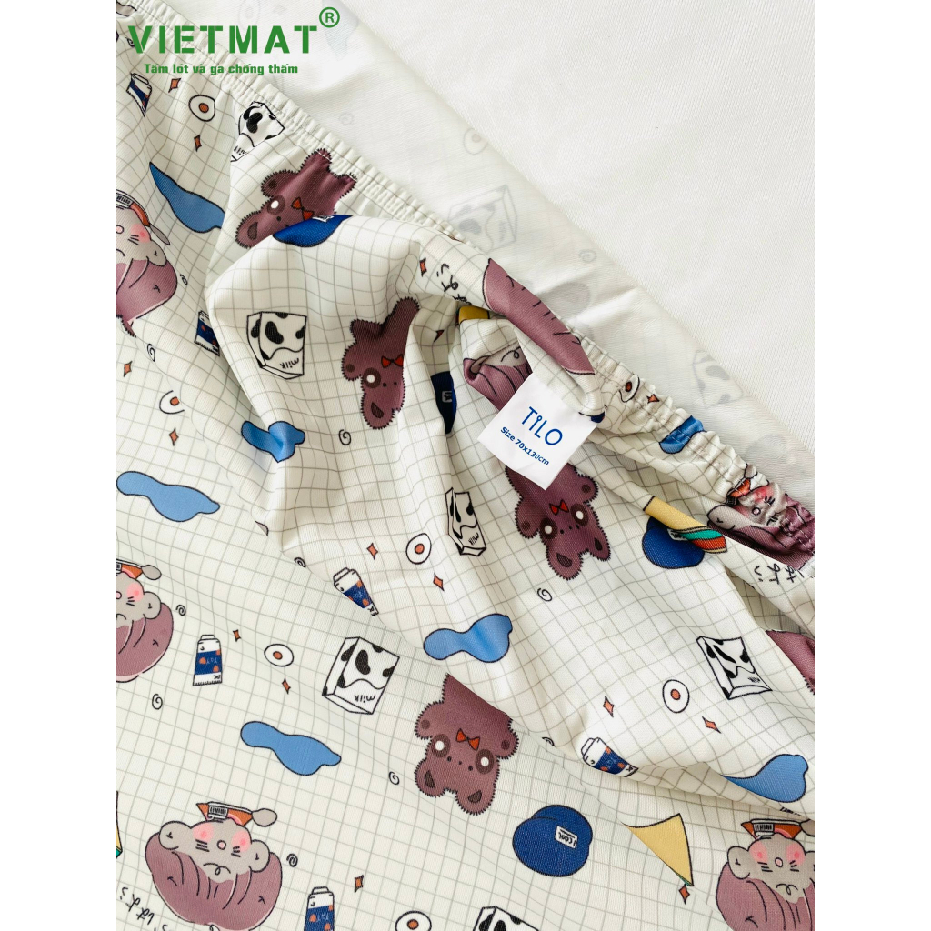 Ga chống thấm cotton organic TILO cho nôi, cũi, giường lau được nằm tiếp, giặt máy lâu dài