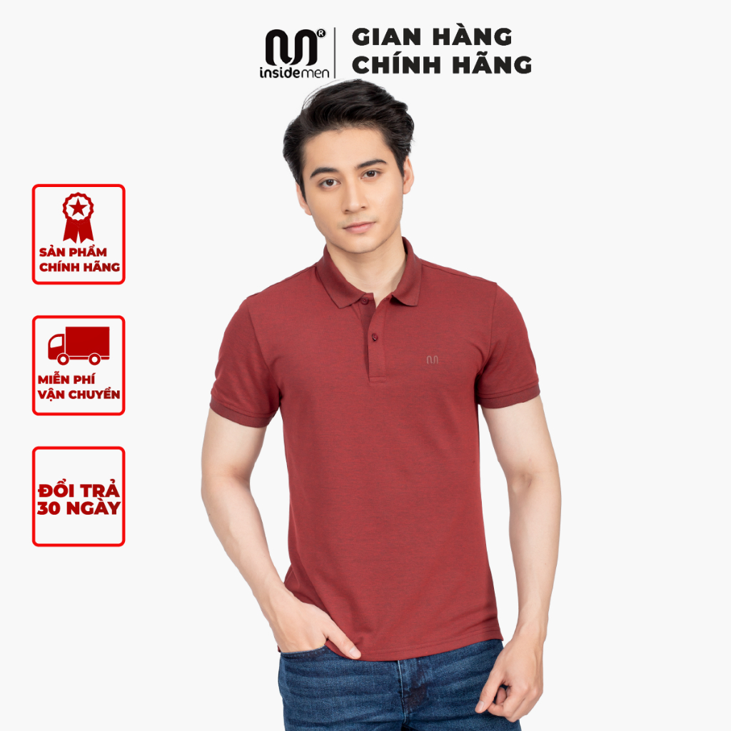 Áo polo nam INSIDEMEN basic phom dáng Slim Fit ôm vừa tôn dáng người mặc chất liệu cao cấp siêu bền IPSR03