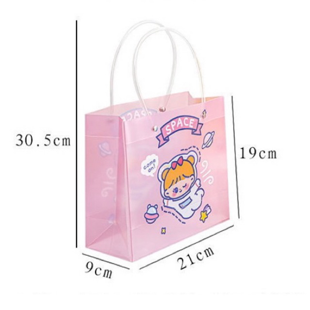 Túi đựng quà tặng, đựng đồ, bánh kẹo, túi đa năng hình gấu, thỏ dễ thương chất liệu nhựa có thể tái sử dụng nhiều lần