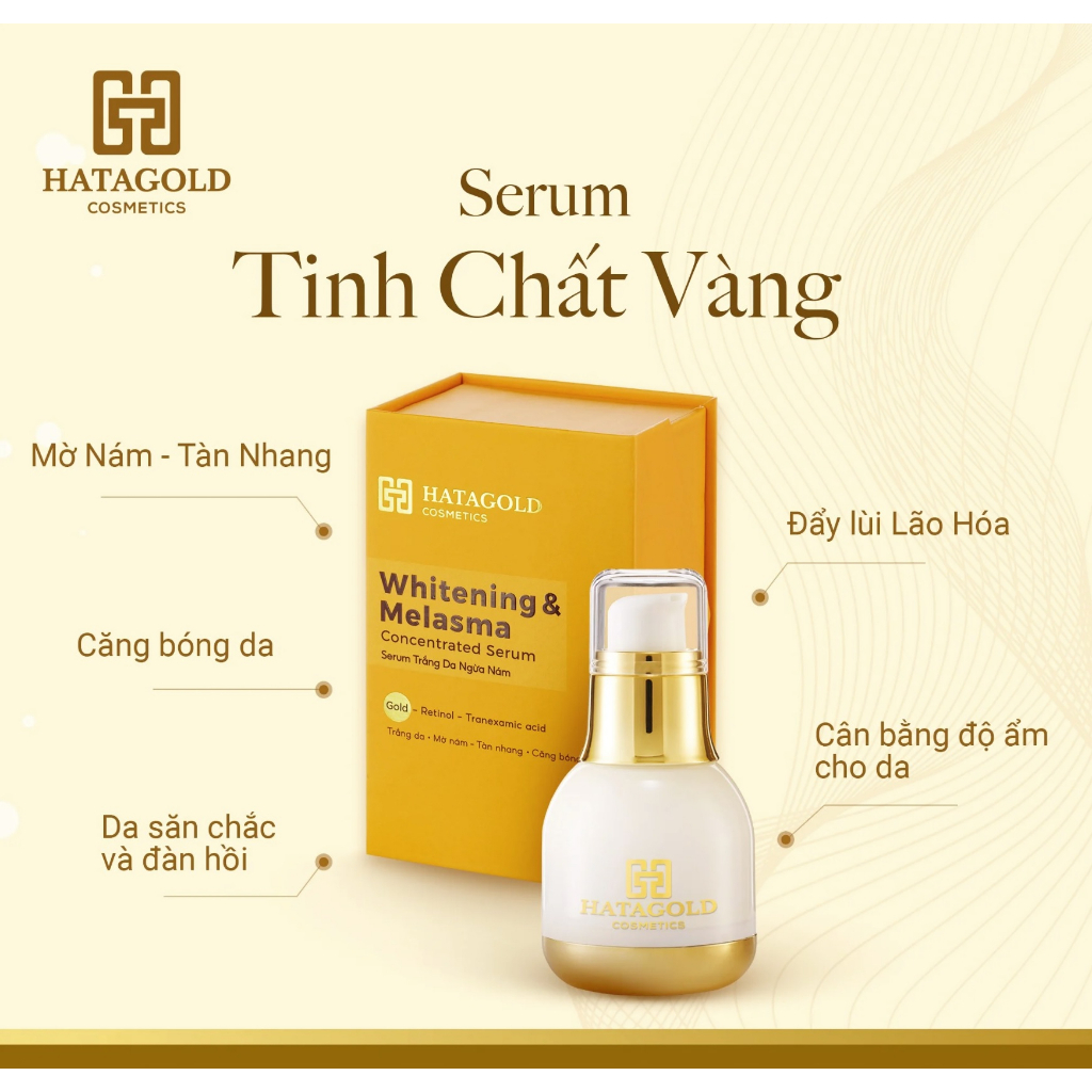 HATAGOLD | SERUM TINH CHẤT VÀNG 24K - WHITENING AND MELASMA CONCENTRATED SERUM - KL:20G