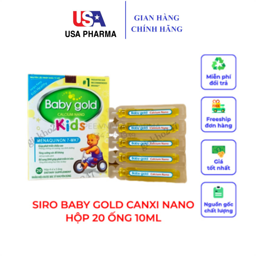 Baby gold kids bổ sung canxi nano, DHA giúp tăng cường sức đề kháng