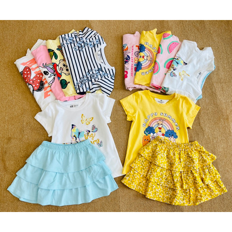Set áo và chân váy HM dư xịn Cambodia cho bé gái đi chơi,đi học, cotton mát mịn cho bé (2-10 tuổi)