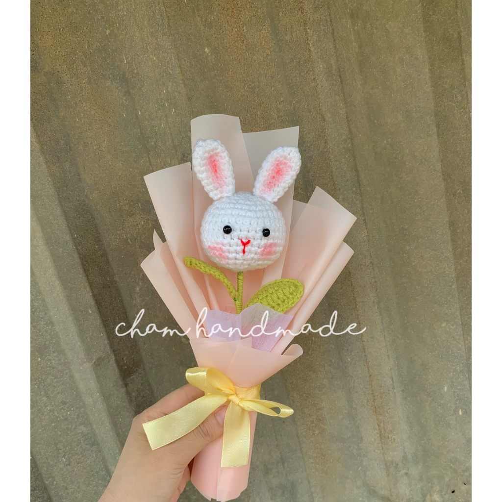 Bó hoa lẻ 1 đầu thú handmade