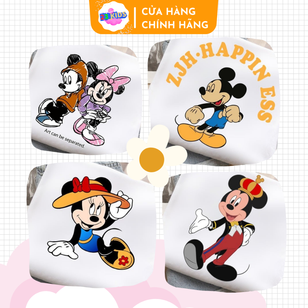 Áo thun cho bé - Áo phông cộc tay Mickey Couple siêu xinh cho bé trai, bé gái 6-18kg