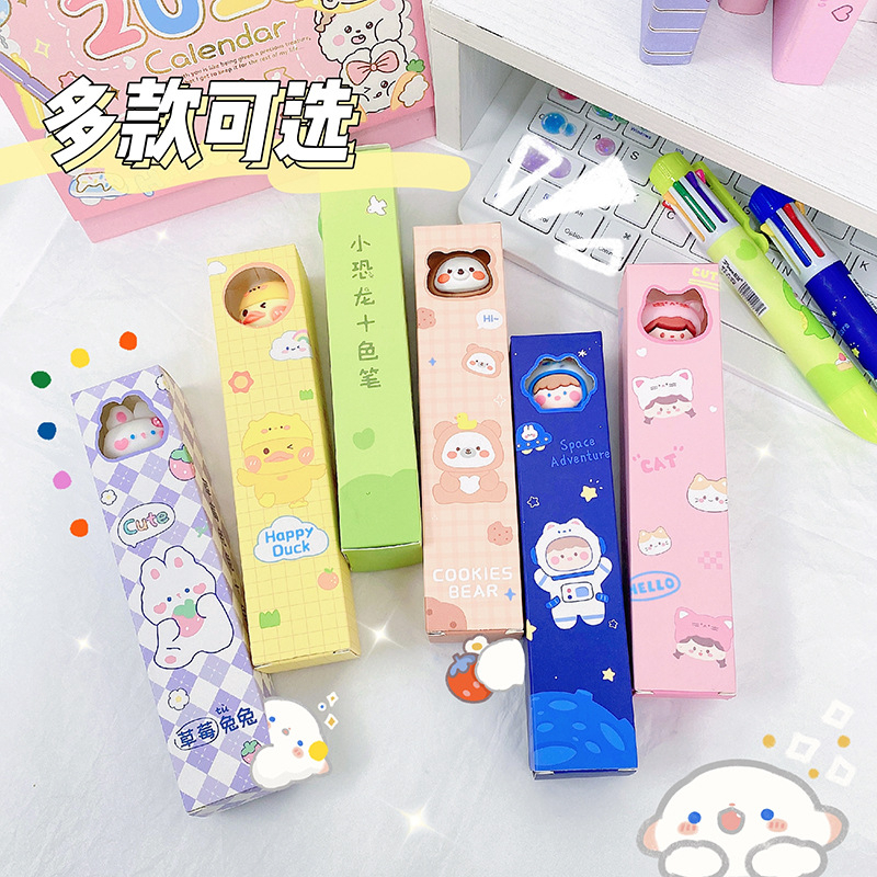 Bút gel 10 màu cao cấp CREAMY, bút bi nước hình thú hoạt hình BG07