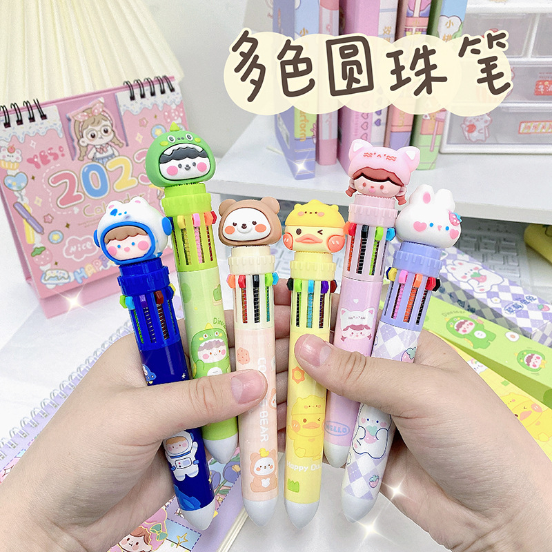 Bút gel 10 màu cao cấp CREAMY, bút bi nước hình thú hoạt hình BG07