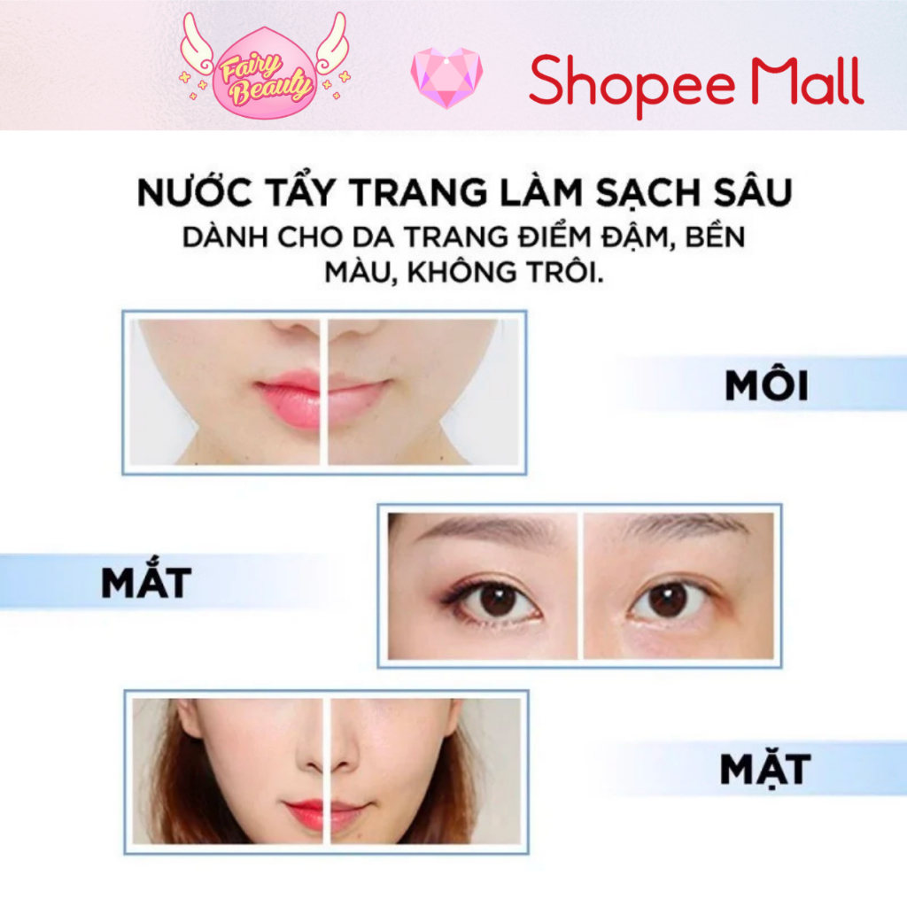 [L'OREAL PARIS] Nước Tẩy Trang Cho Da Khô Nhạy Cảm Giúp Sạch Sâu Ẩm Mịn Micellar Water 3-in-1 Moisturizing 400/95ml