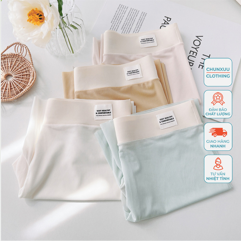 Quần mặc váy cotton gân tăm phối cạp su CHUNXUU, thiết kế dáng đùi bảo hộ tốt không viền không đường may- QV15