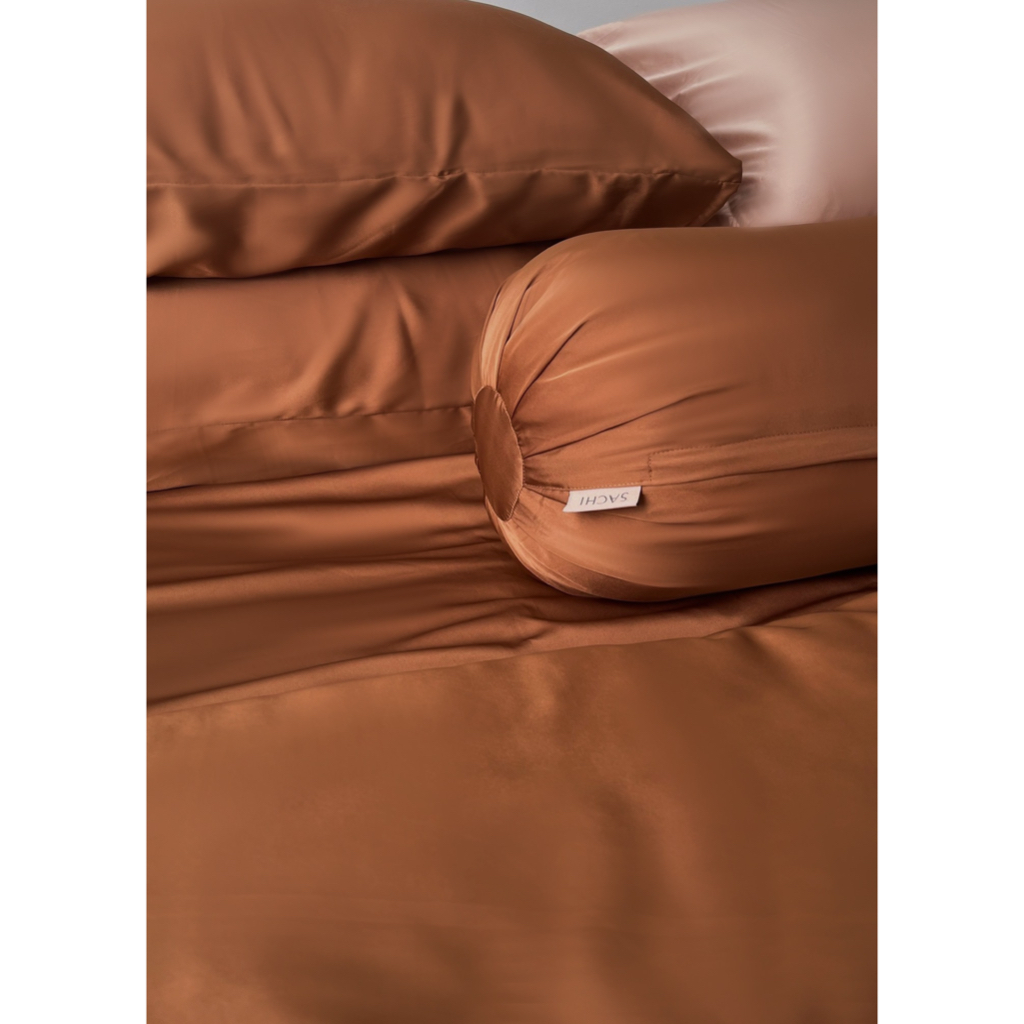 Vỏ gối ôm khoá kéo Lụa Satin Sachi Bedding House Cao Cấp trơn màu 38x105cm